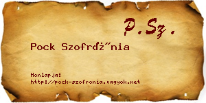 Pock Szofrónia névjegykártya